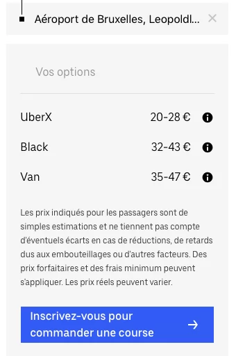 Test et avis Uber Bruxelles