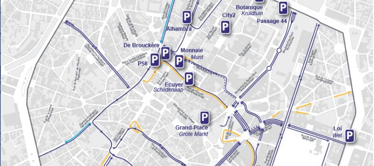 Estacionamento de pedestres em Bruxelas