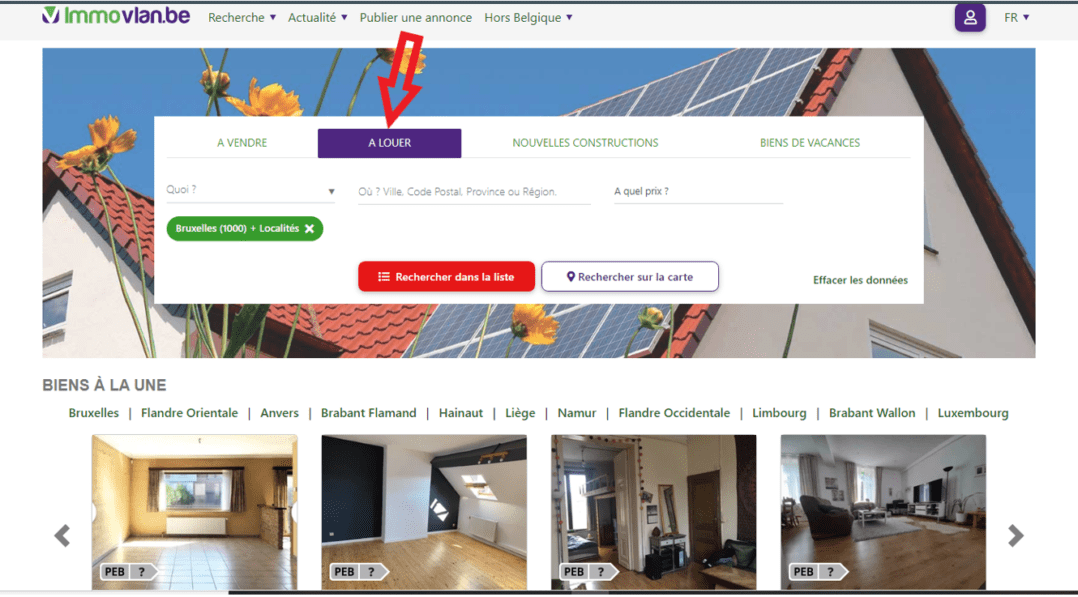 Louer un appartement meublé à Bruxelles avec Immovlan (c) Immovlan Screenshot