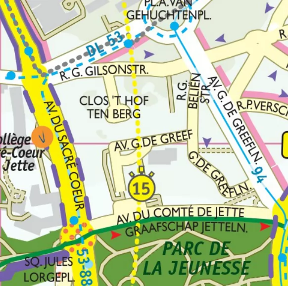 Mapa del centro de Bruselas gratis (pdf para imprimir con stib)